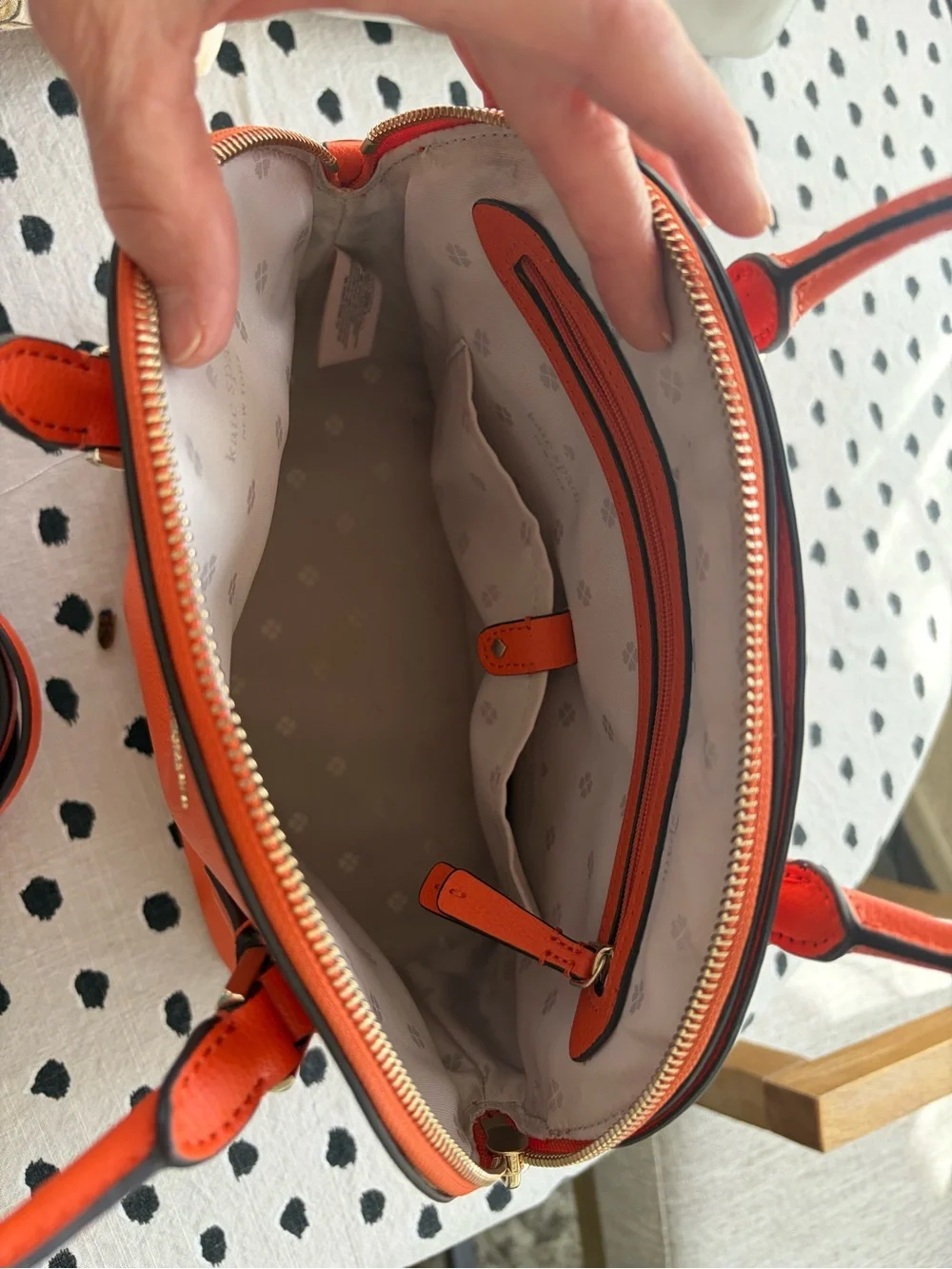 kate spade Orange Dome Satchel with Detachable Strap